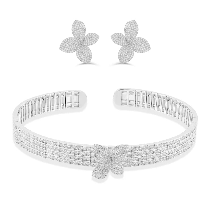 The Monarch Collection: Butterfly Pave Jewellery Set